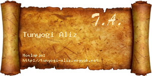 Tunyogi Aliz névjegykártya
