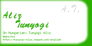 aliz tunyogi business card